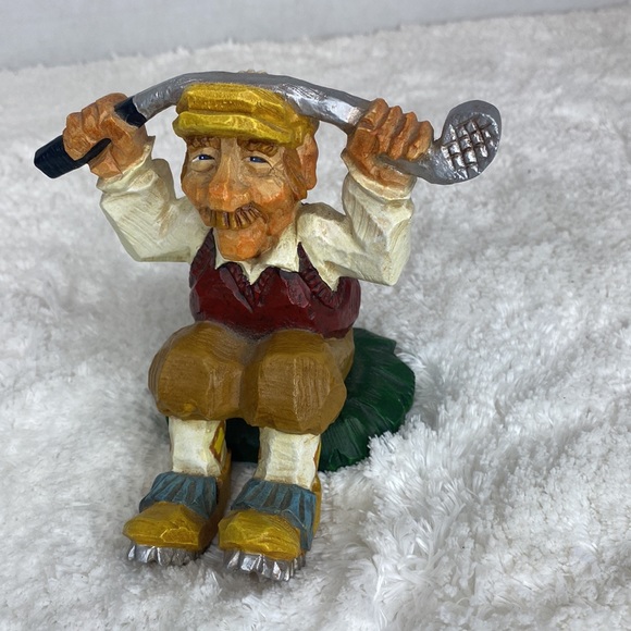 David Frykman Over Par Resin Golfer Figurine Business Card Holder 2001 Figurine - Picture 3 of 7